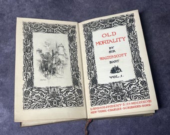 Old Morality Vol One by Sir Walter Scott c1897 Antique Book Published By JM Dent