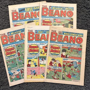 The Beano Paper Comics, Vintage Children’s Comics, 1987 - 5x Comic Bundle