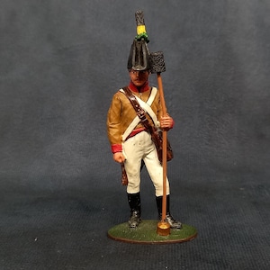 DelPrado Miniature Military Soldier Figurine, Metal Figure, Austrian Gunner 1809