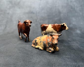 Vintage Toy Cows, Farm Animals by Britains, Early-Mid 20th Century Toy Figures