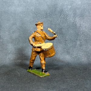 Antique John Hill & Co WW1 Tommy Drummer, Lead Toy Figures, Antique Lead Toy Figure, Britains