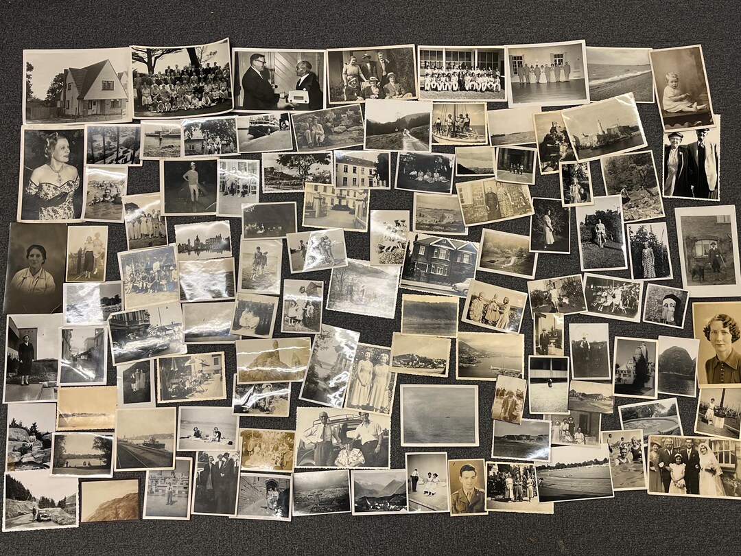 100 Assorted Vintage Photographs, Black and White / Sepia Mixed Subject ...