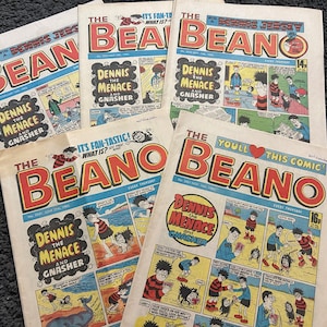 The Beano Paper Comics, Vintage Children’s Comics, 1985 - 5x Comic Bundle