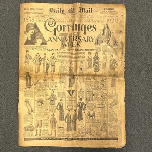 Original The Daily Mail Newspaper, Saturday 11th May 1929, Genuine Newspaper Article