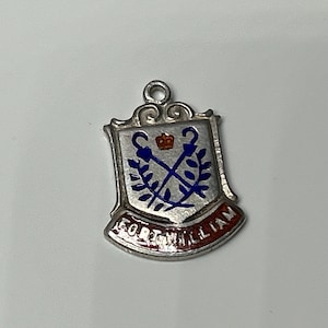 Vintage Sterling Silver Charm, Silver Charm Bracelet Charm, Location Charm - Fort William