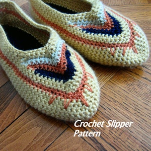 Womens Crochet Slipper Pattern House Shoes With Colorful Chevron Toe Multi Sized Women's Slipper Pattern Instant Download Easy To Make image 2