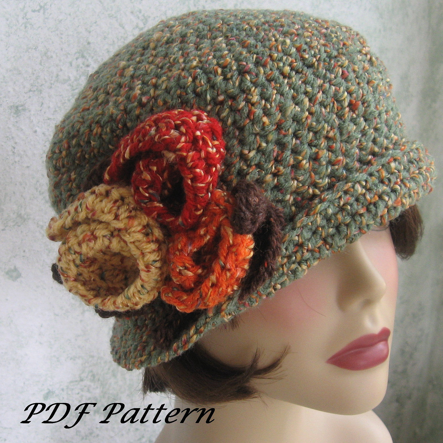 5 Easy Hat Crochet Patterns E-book, 1920's Style Flapper Cloche Hat Pattern  Bundle 