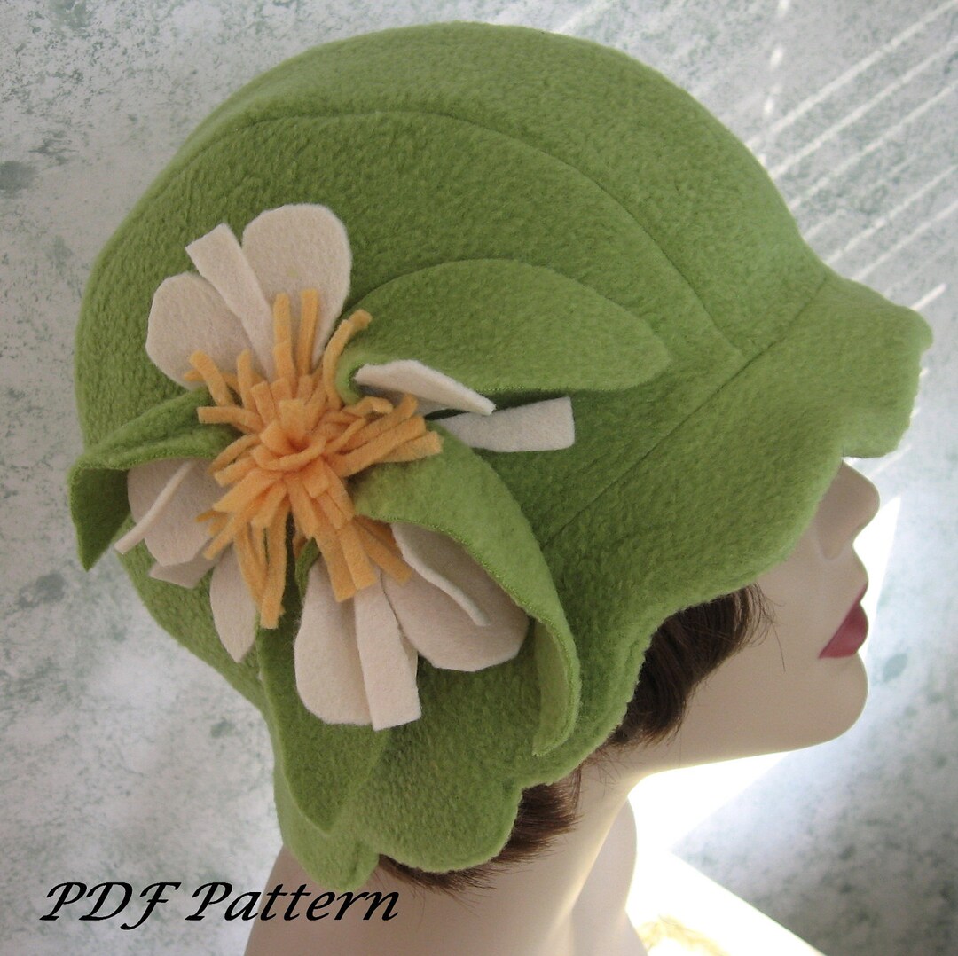 Flapper Hat Pattern Free Womens Hat Pattern Flapper Style Fleece Fabric With Scalloped Brim and ...