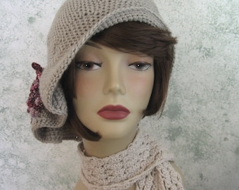 Crochet Pattern Womens Hat Flapper Style Hat With Pleats And Bow Trim Instant Download