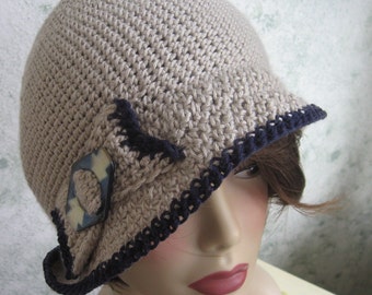 Crochet Pattern Womens Flapper Hat With Bow Trim Instant Download May Resell Finished