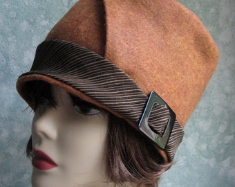 Womens Flapper Hat Pattern- Felt With Bias Cut Brim Chemo Hair Loss Hat Pattern Easy To Make Instant Download