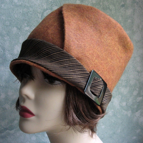 Womens Flapper Hat Pattern- Felt With Bias Cut Brim Chemo Hair Loss Hat Pattern Easy To Make Instant Download