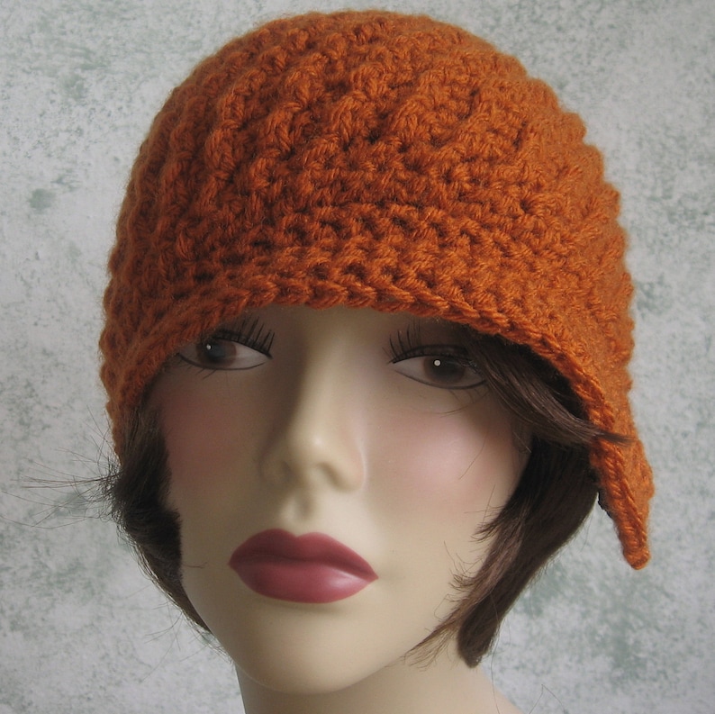 Crochet Hat pattern Spiral Rib With Flapper Style Brim Instant Download Easy To Make image 2