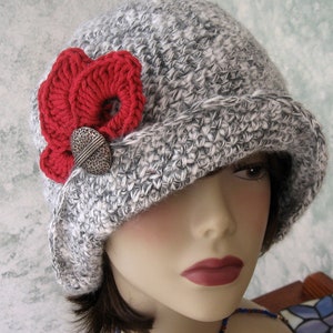 Crochet Hat Pattern Flapper Style With Brim Petal Trim And Back Pleats Digital Download image 2