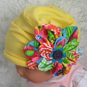 Baby Girls Hat Pattern With Lrg Flower Trim Summer Style PDF Instant Download Infant 10 Years image 5