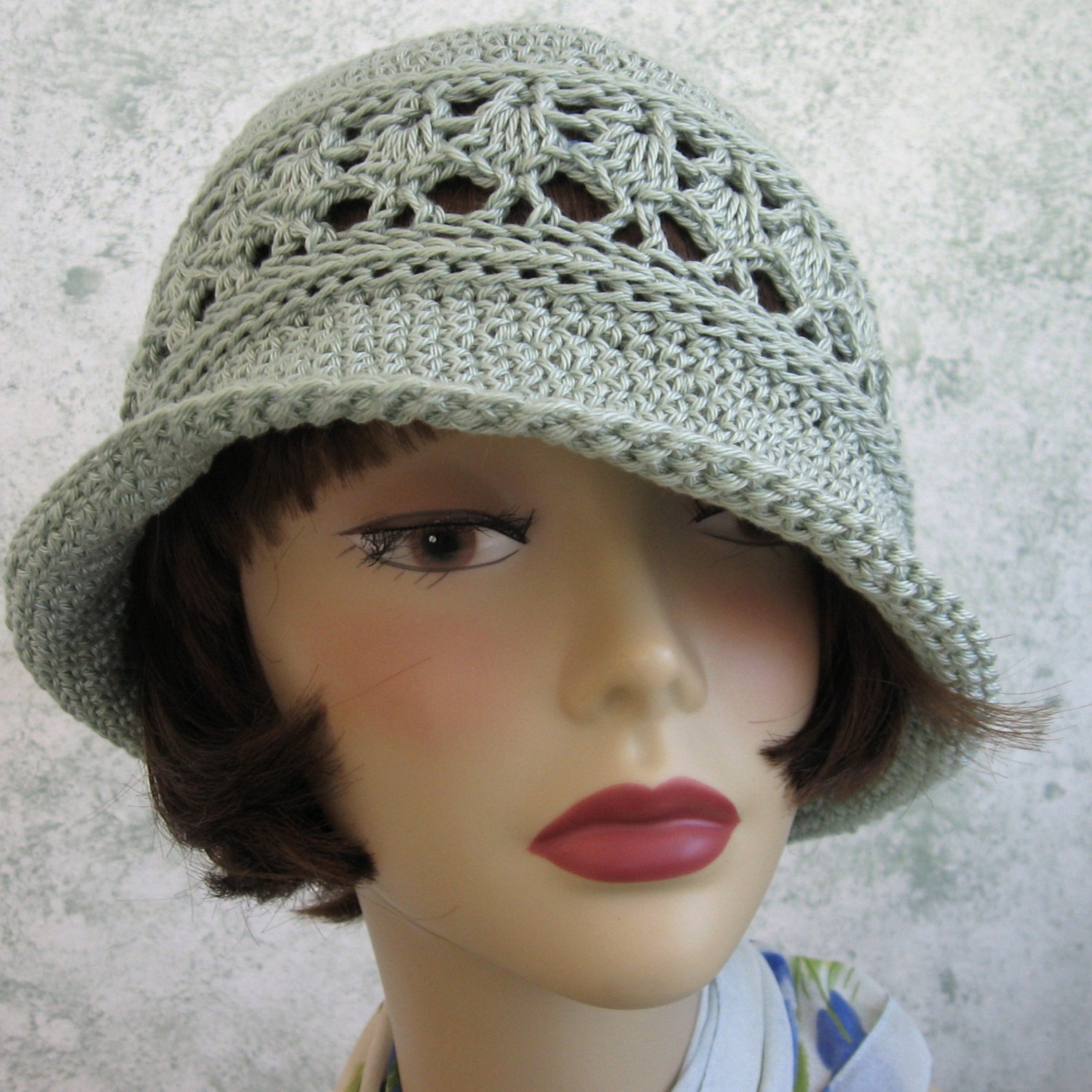 Crochet Hat Pattern Women's Summer Brimmed Hat With Mesh | Etsy
