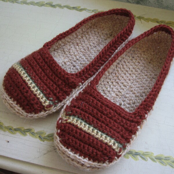 Crochet Slipper Pattern Womens House Shoes 3 Sizes Instant Download Easy To Make May Resell Finished