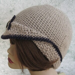 Crochet Pattern Womens Flapper Hat With Bow Trim Instant Download May Resell Finished image 5