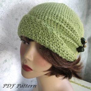 Crochet Pattern Womens FLapper Hat Cloche With Side Pinch Pleats Instant Download image 1