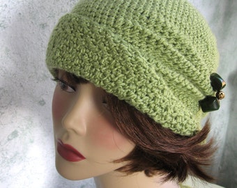 Crochet Pattern Womens FLapper Hat Cloche With Side Pinch Pleats Instant Download