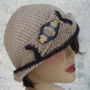 Crochet Pattern Womens Flapper Hat With Bow Trim Instant Download May Resell Finished image 3