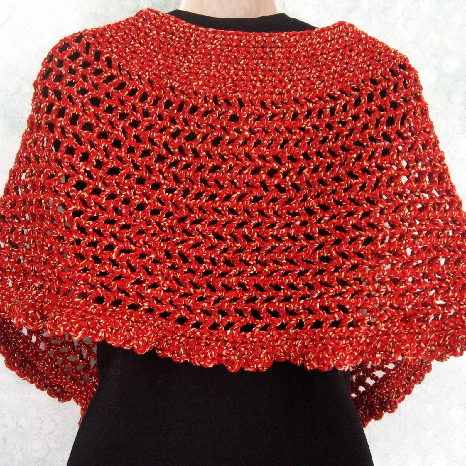 Womens Crochet Cape Pattern With Large Button Trim and Snap Etsy