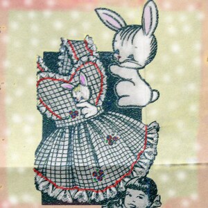 Patrón de vestido para niñas pequeñas Patrón de vestido de verano con bragas y aplique de conejito circa 1940 Descarga instantánea Niños pequeños Tallas múltiples 2, 4 o 6