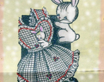 Little Girls Dress Pattern Sundress Pattern With Panties And Bunny Applique circa 1940s  Instant Download Toddlers Multi Sized 2, 4 or 6