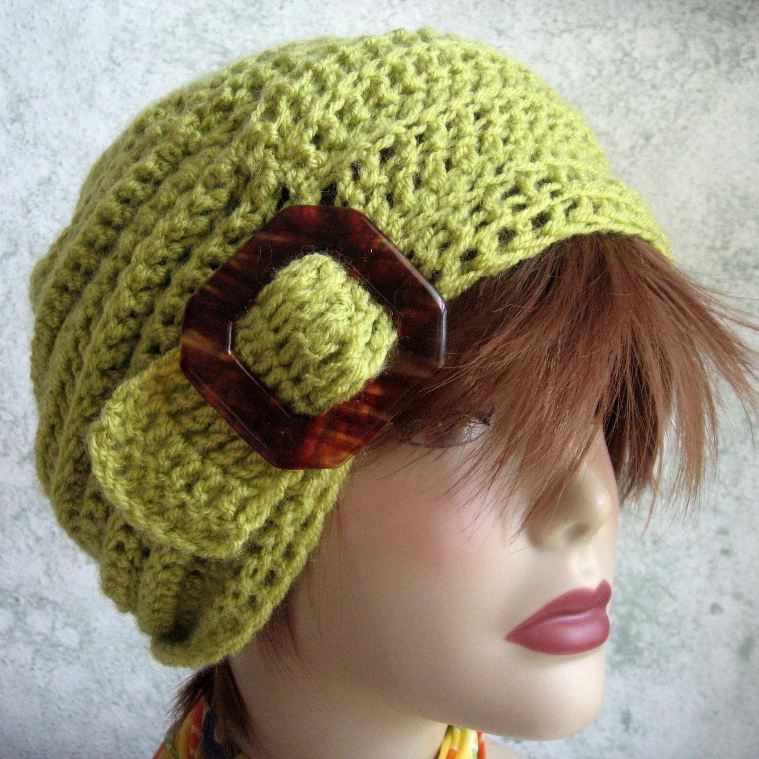 Instant Download Crochet Slouch Hat Pattern With Slide Trim Mulit-sized ...
