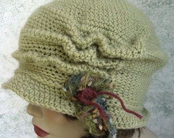 Crochet Pattern Womens FLapper Hat Brimmed With Free Form Trim Instant Download  May Sell Finished