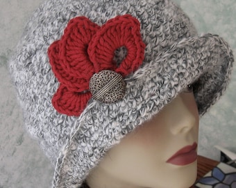 Crochet Hat Pattern Flapper Style With Brim Petal Trim And Back Pleats  Digital Download