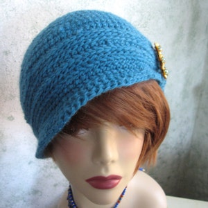 Womens Crochet Hat Pattern Cloche With Ribbing and Small Brim Instant ...