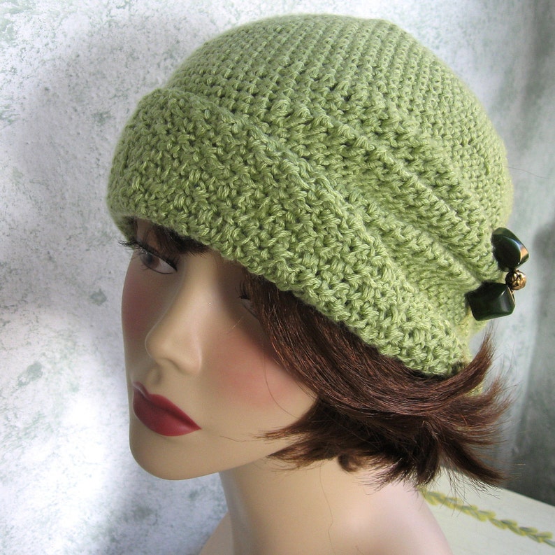 Crochet Pattern Womens FLapper Hat Cloche With Side Pinch Pleats Instant Download image 4