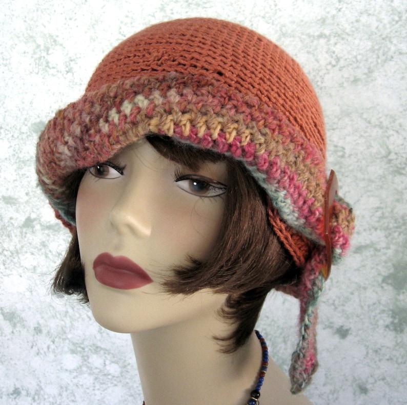 Womens Crochet Hat Pattern Versatile Flapper Girl 3 Ways To Wear Instant Download Easy To Make image 2