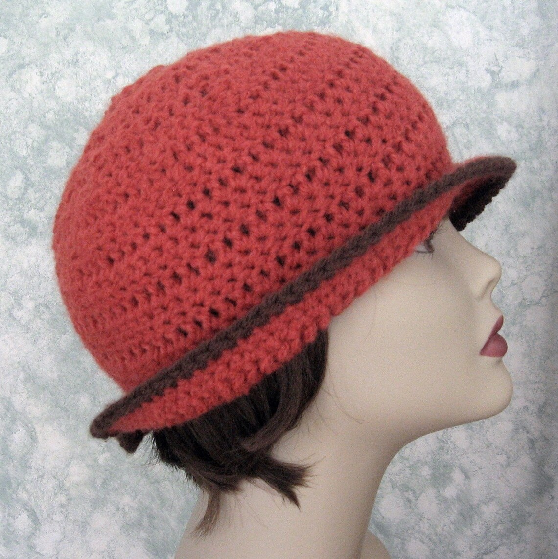 Womens Crochet Hat Pattern With Double Flower Trim Easy to Etsy