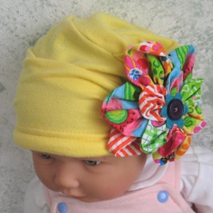 Baby Girls Hat Pattern With Lrg Flower Trim Summer Style PDF Instant Download Infant 10 Years image 3