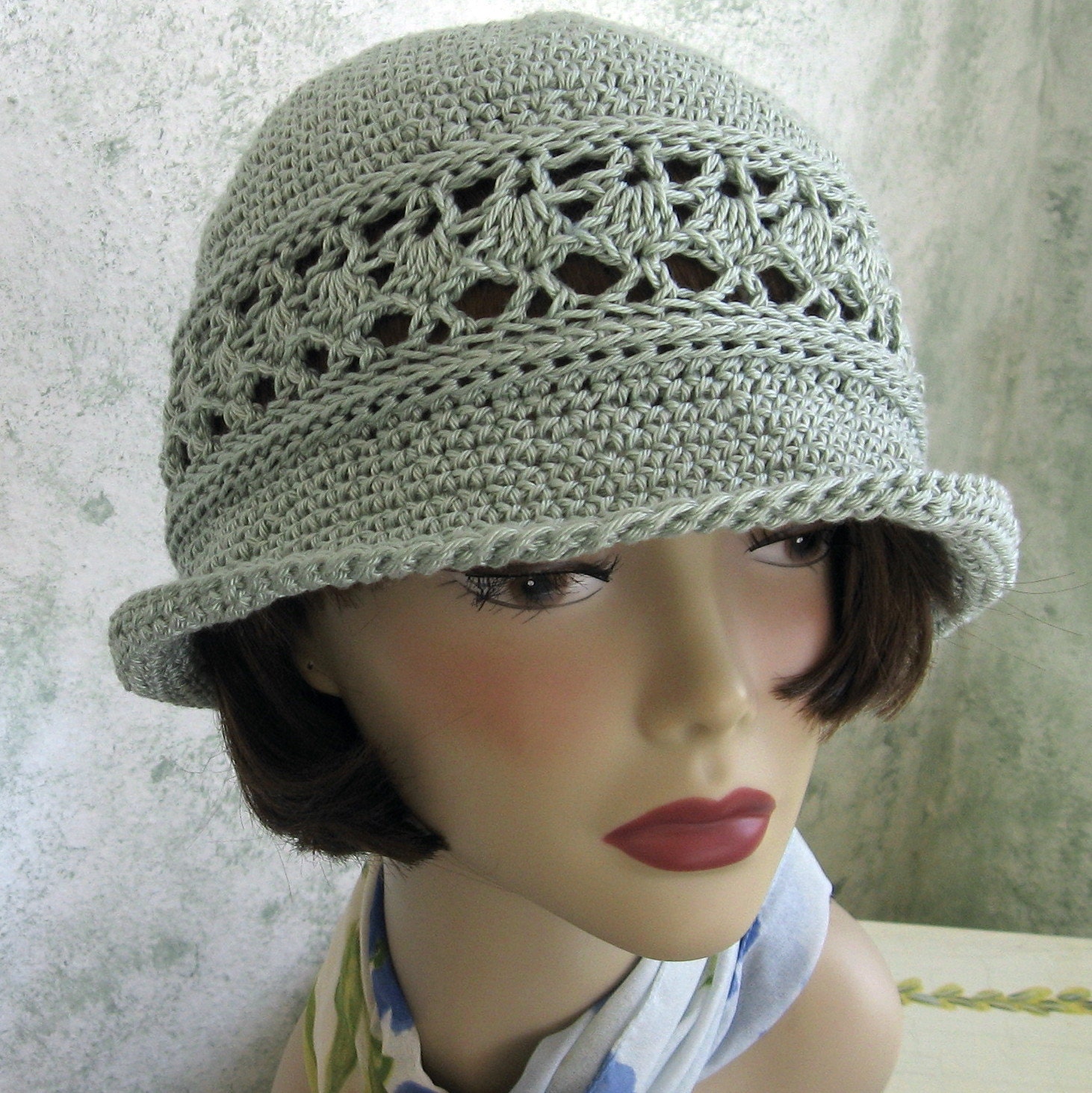 Crochet Hat Pattern Women's Summer Brimmed Hat With Mesh