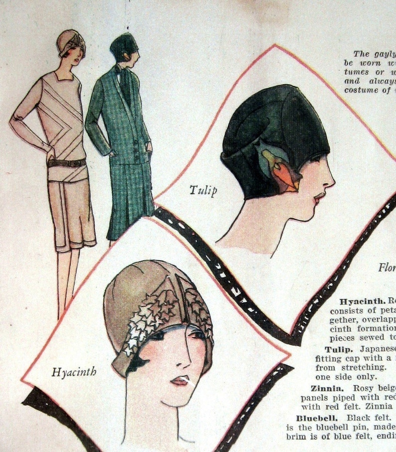 1922 Womens Flapper Hat Patterns eBook PDF 7 Different Hats Instant Download image 5