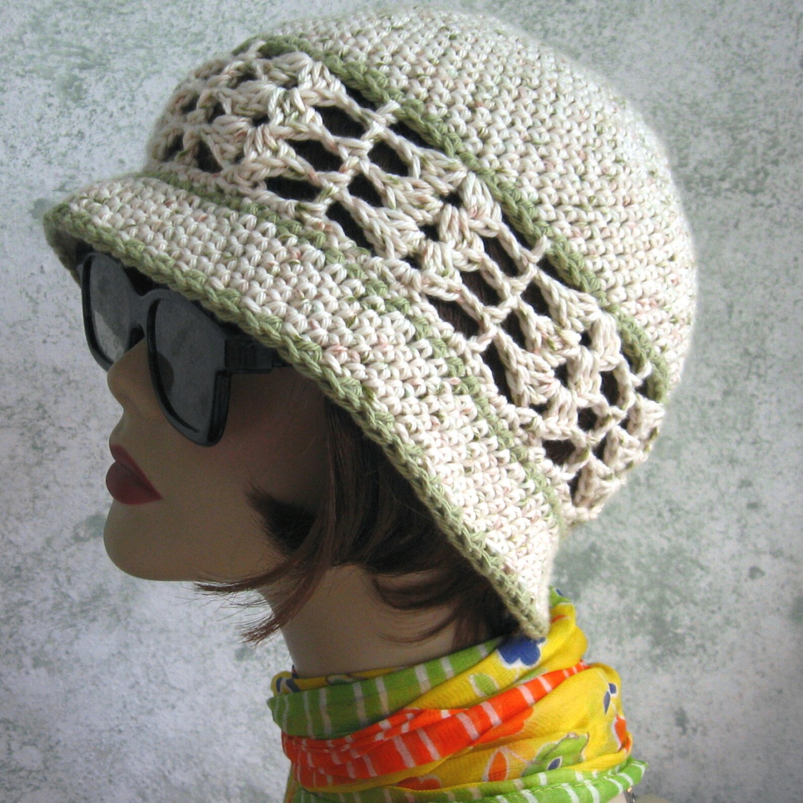 Womens Summer Crochet Hat Pattern Brimmed With Shell Stitch Etsy