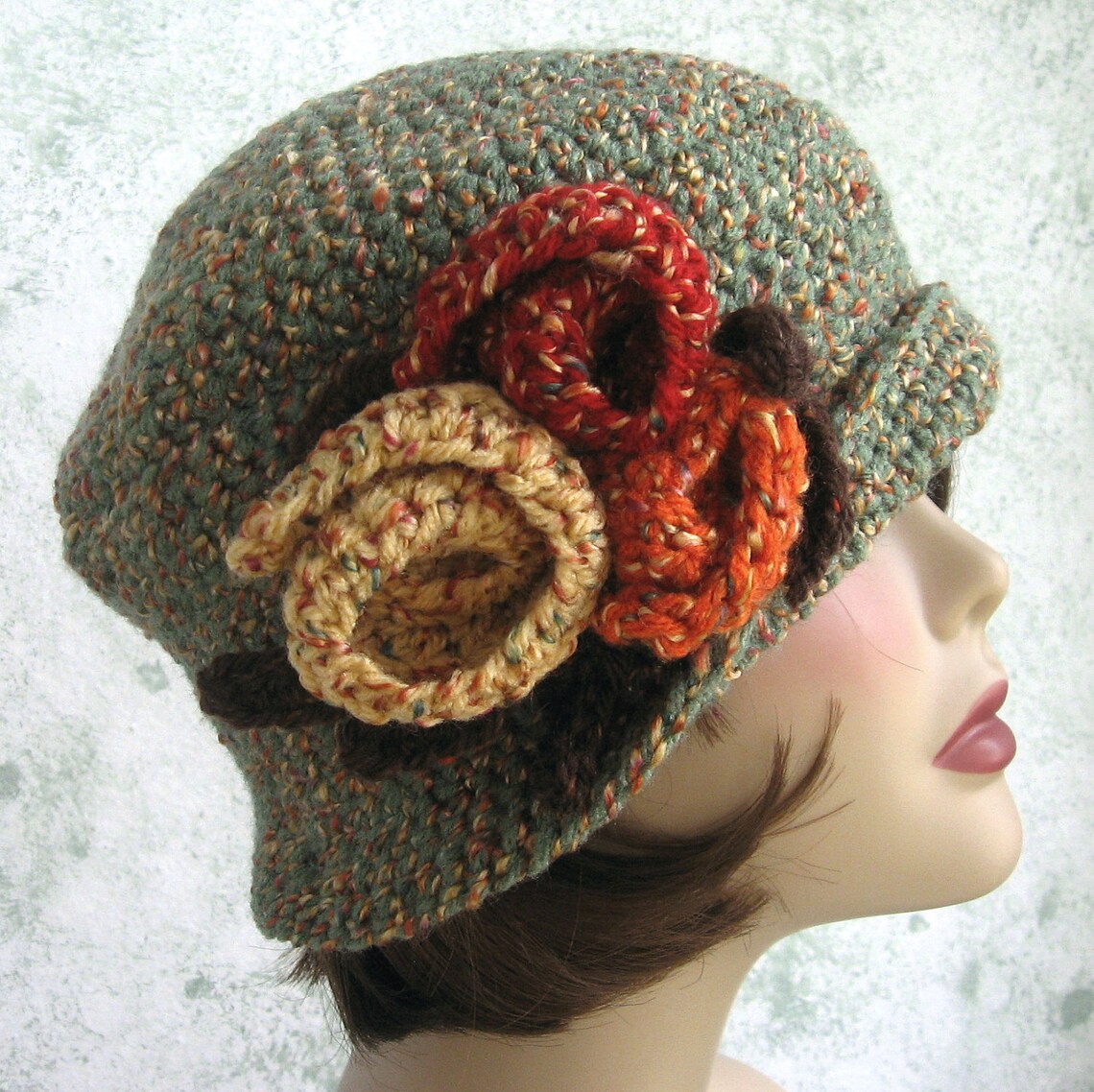 Flapper Hat Pattern Free Crochet Pattern Womens Flapper Hat Downton Abbey Style With Large ...