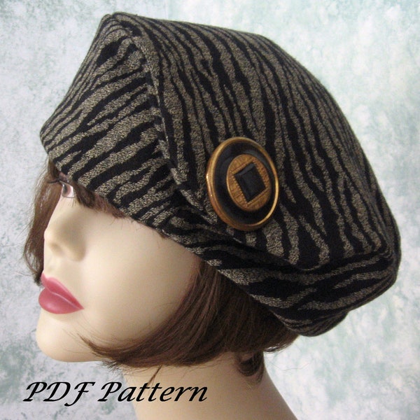 Womens Beret Hat Pattern vintage 1930s Oversized Versatile Beret Pattern Téléchargement instantané