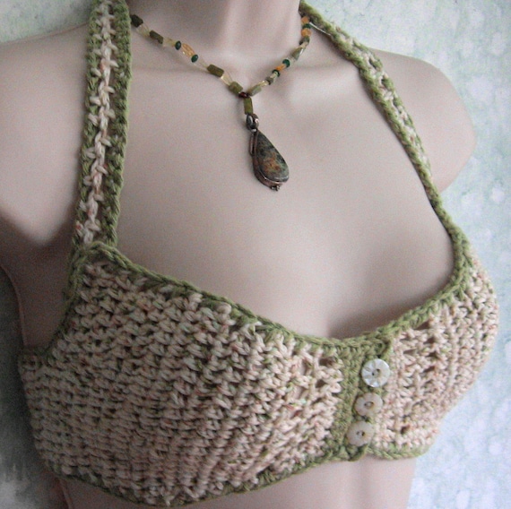 Crochet Bra Pattern Women's Summer Bra Button Front Teen Beach