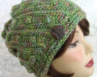 Crochet Hat Pattern Knit Look Hat With Puff Stitch Instant Download Multi- Sized