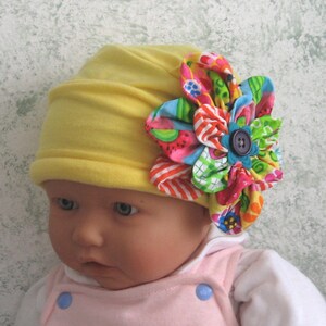 Baby Girls Hat Pattern With Lrg Flower Trim Summer Style PDF Instant Download Infant 10 Years image 2