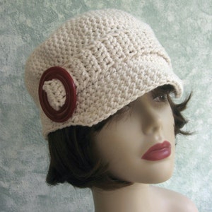 Crochet Newsboy Hat Pattern Womens And Teen Sizing Cotton Crochet Hat Pattern With Visor And Buckle Trim Hair Loss Hat Instant Download