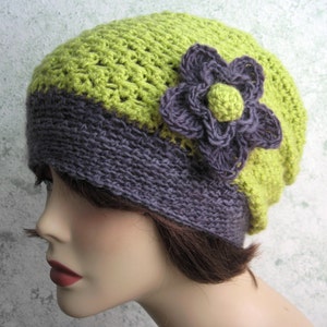 Digital Download Womens Crochet Hat Pattern Slouchy Style With Flower  Trim May Sell Finished