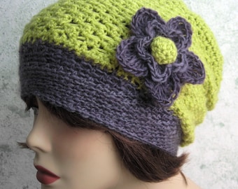 Digital Download Womens Crochet Hat Pattern Slouchy Style With Flower  Trim May Sell Finished