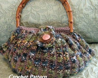 Crochet Purse Pattern, Fat Bottom Bag with Button Tab (PDF Pattern)