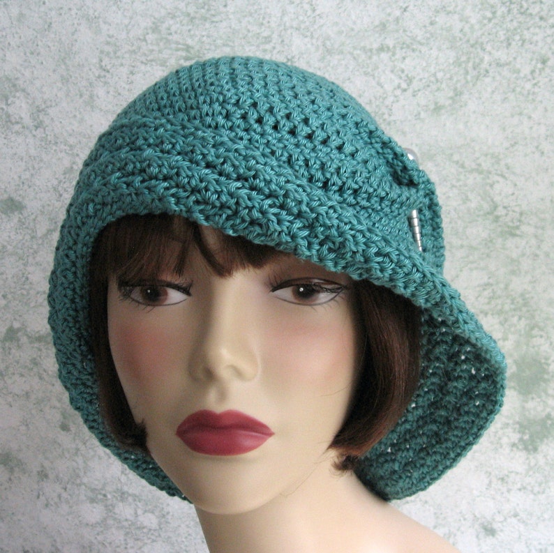 Womens Crochet Hat Pattern Flapper Cloche With Large Brim Etsy España