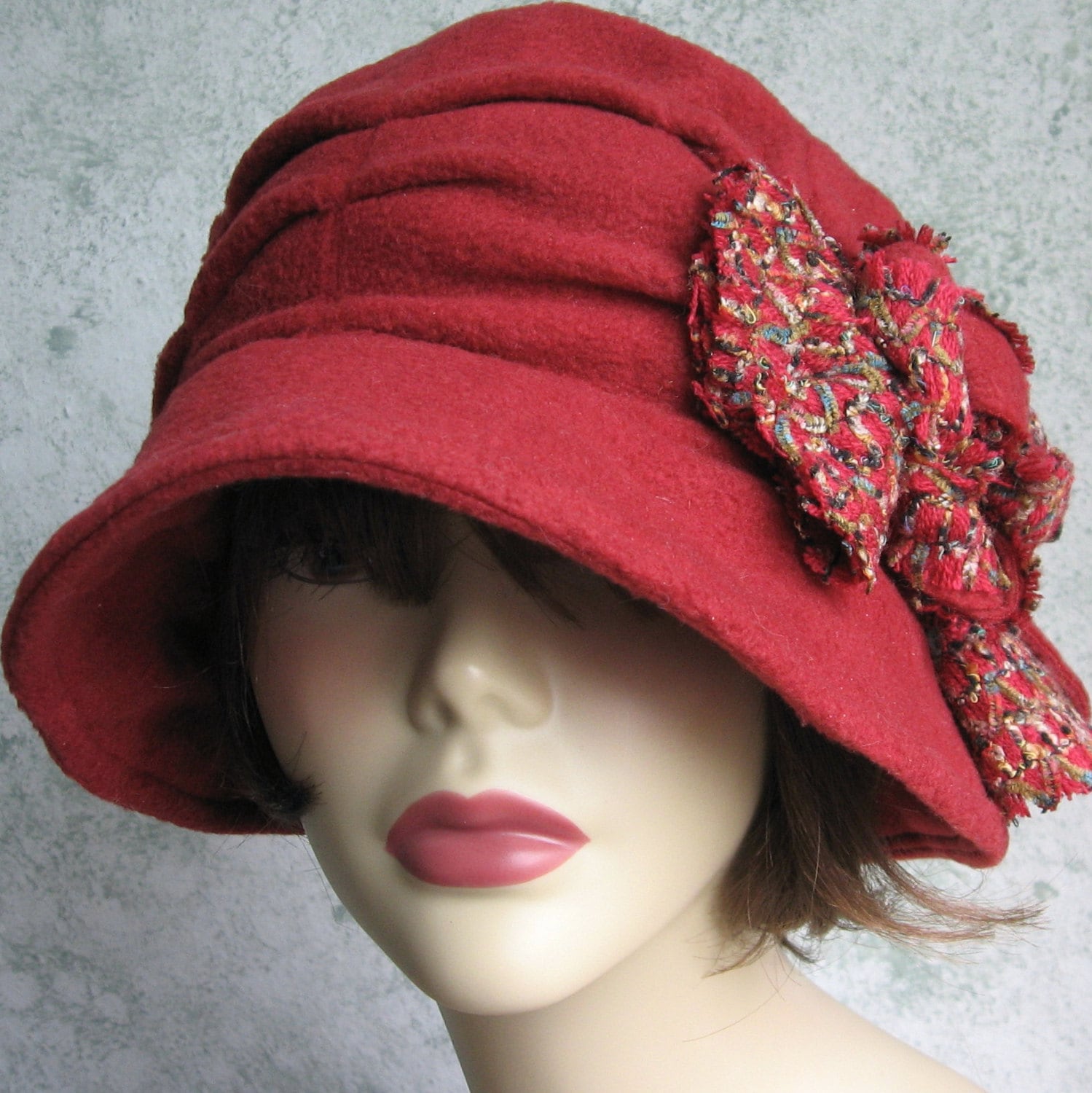 Womens Brimmed Hat Pattern With Side Pleating And Rolled Rose | Etsy